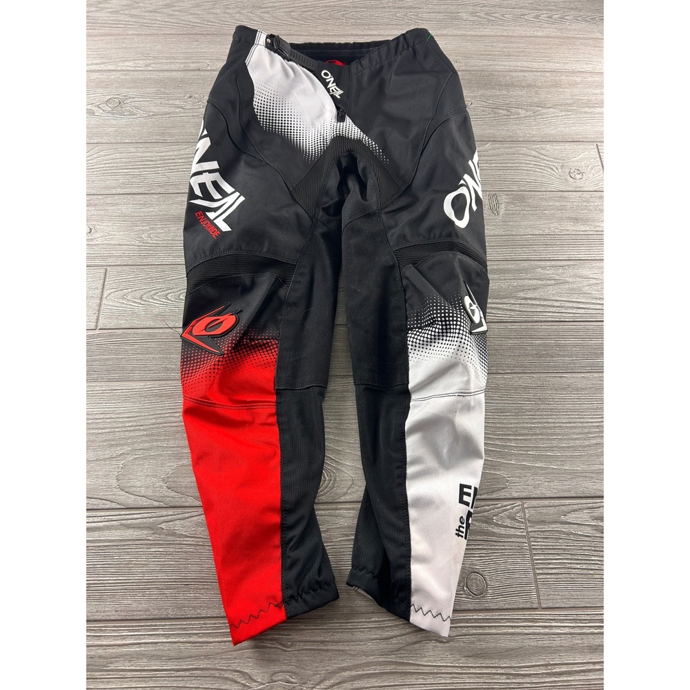 ONeal Element Youth MX Motocross Pants Black Red White Size 28 Youth Riding Gear